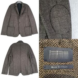 Harris Wharf London Mens Size 48 Knitted Unstructured Blazer Jacket Wool